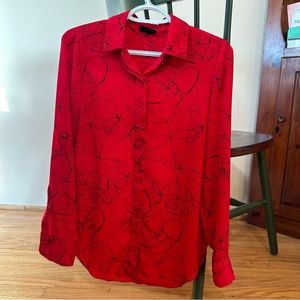 RED statement blouse for the office!